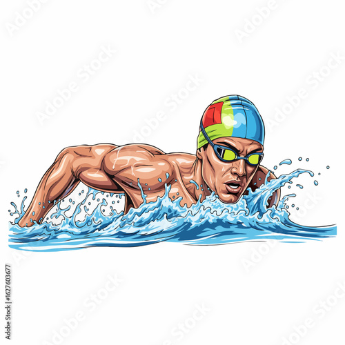 swimmer in swimming pool