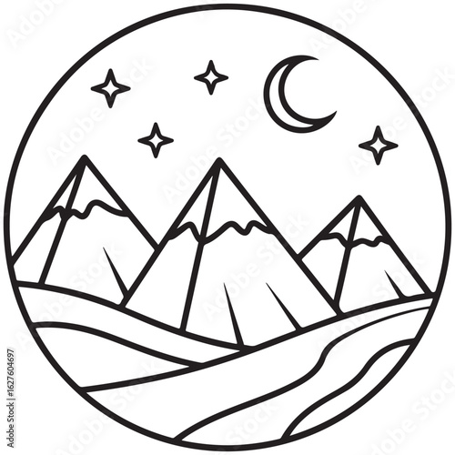 Nautical summer vacation travel design with a ship sailing on the sea and a sailboat on the mountain vector illustration