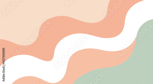 Pastel wavy color background with soft, blended tones. Abstract shapes in soft peach, lavender, and sage green colors create a visually pleasing design.
