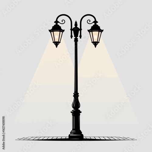 streetlamp, vintage, design, lamp, illustration, graphic, vector, outdoor, light, architecture, blackandwhite, decorative, city, urban, streetlight, lamppost, outdoorlighting, vectorart, traditional, 