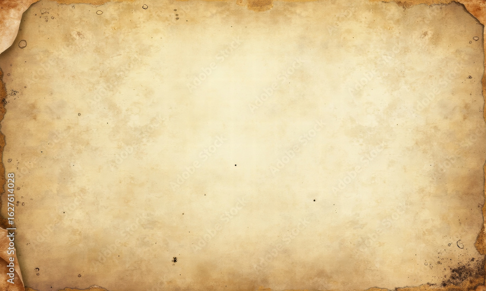 Obraz premium Aged Parchment Background with Torn Edges and Stains