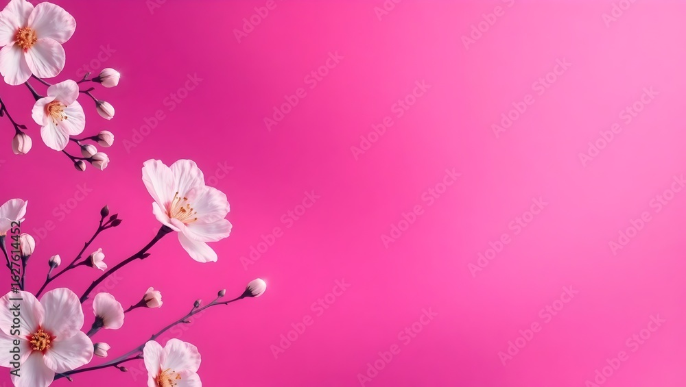 Fototapeta premium Luxurious Gradient Floral Design from Soft Pink to Rich Plum Purple with Sparkle and Blank Text Space 4K