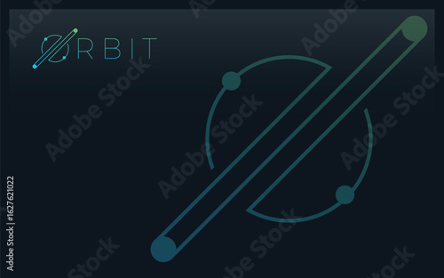 Word mark logo icon formed space orbit in letter o