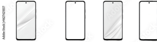 Four blank smartphone displays