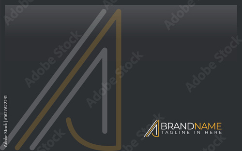 Letter A logo formed with simple line in modern shape