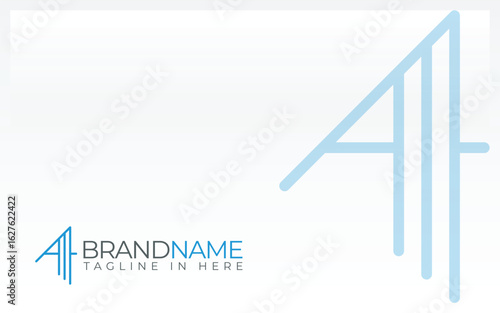 Letter A logo formed with simple line in modern shape