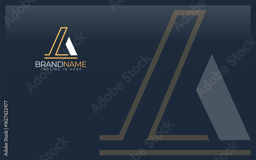 Letter A logo formed with simple line in modern shape