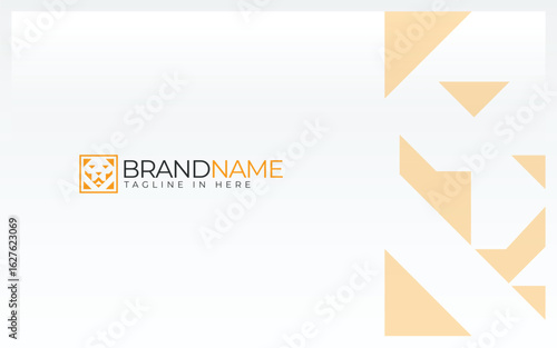 Lion face logo is formed in a box with orange color