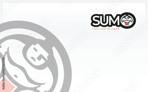 Word mark logo forms a sumo fighter in letter O