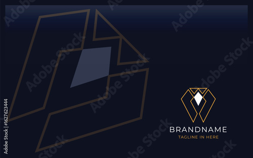 Suit logo formed in simple and modern shape