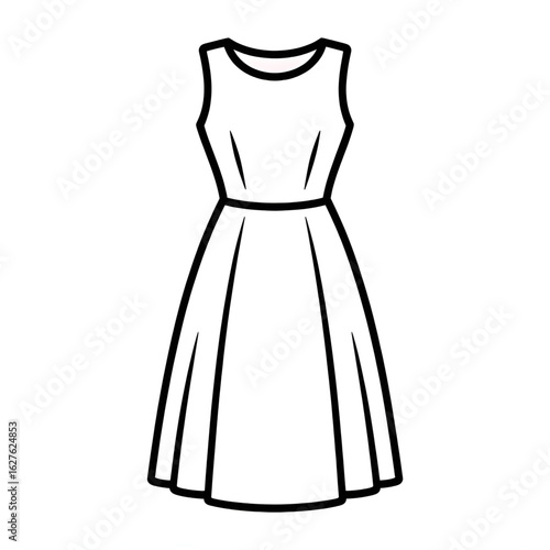 maxi dress on colouring page 