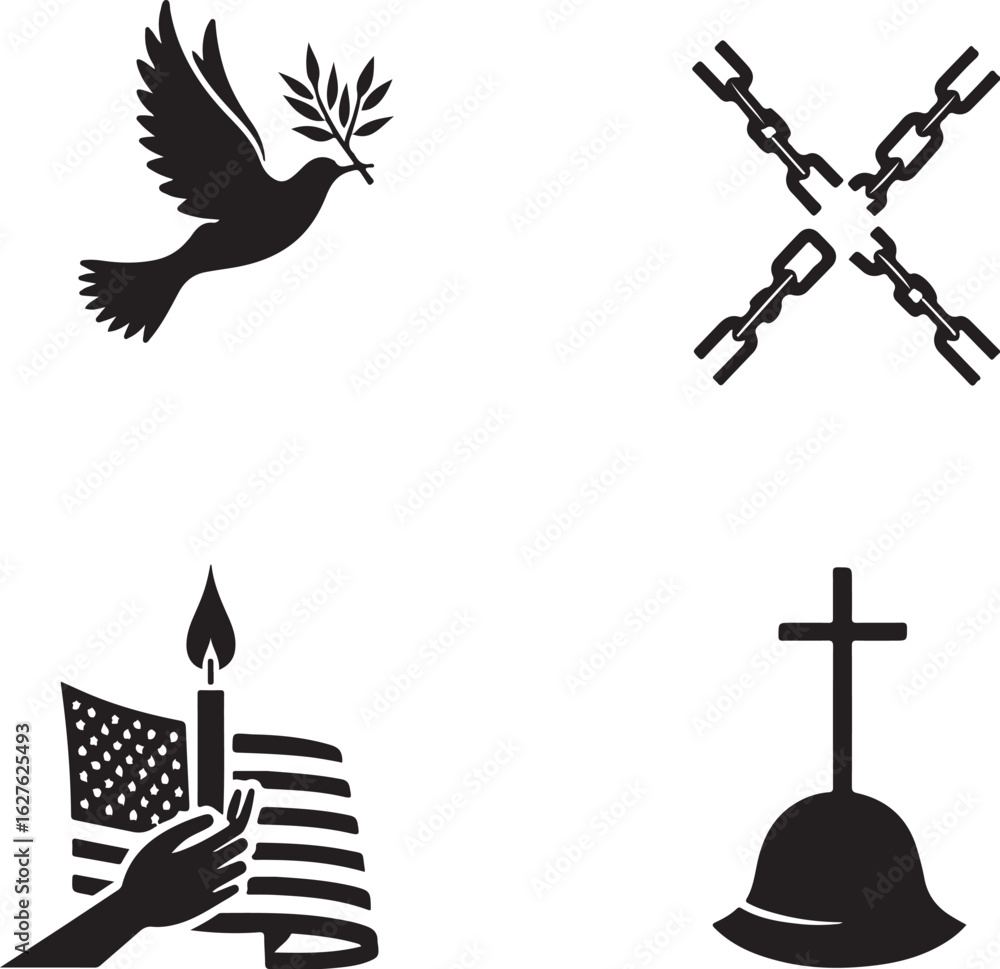 Naklejka premium Honor fallen heroes, celebrate peace, and remember freedom's fight.