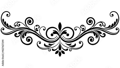 Romantic calligraphy divider with soft, flowing lines and old-fashioned charm, on white.