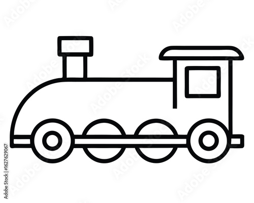 A simple outline drawing of a train engine Ai Generated