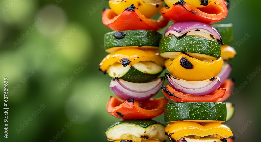 Naklejka premium Grilled Vegetable Skewer