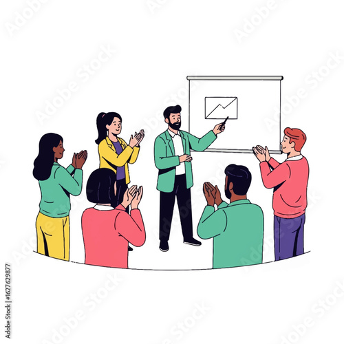 Successful Business Presentation Applause.