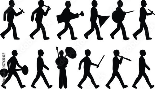Silhouette of a person playing a guitar music