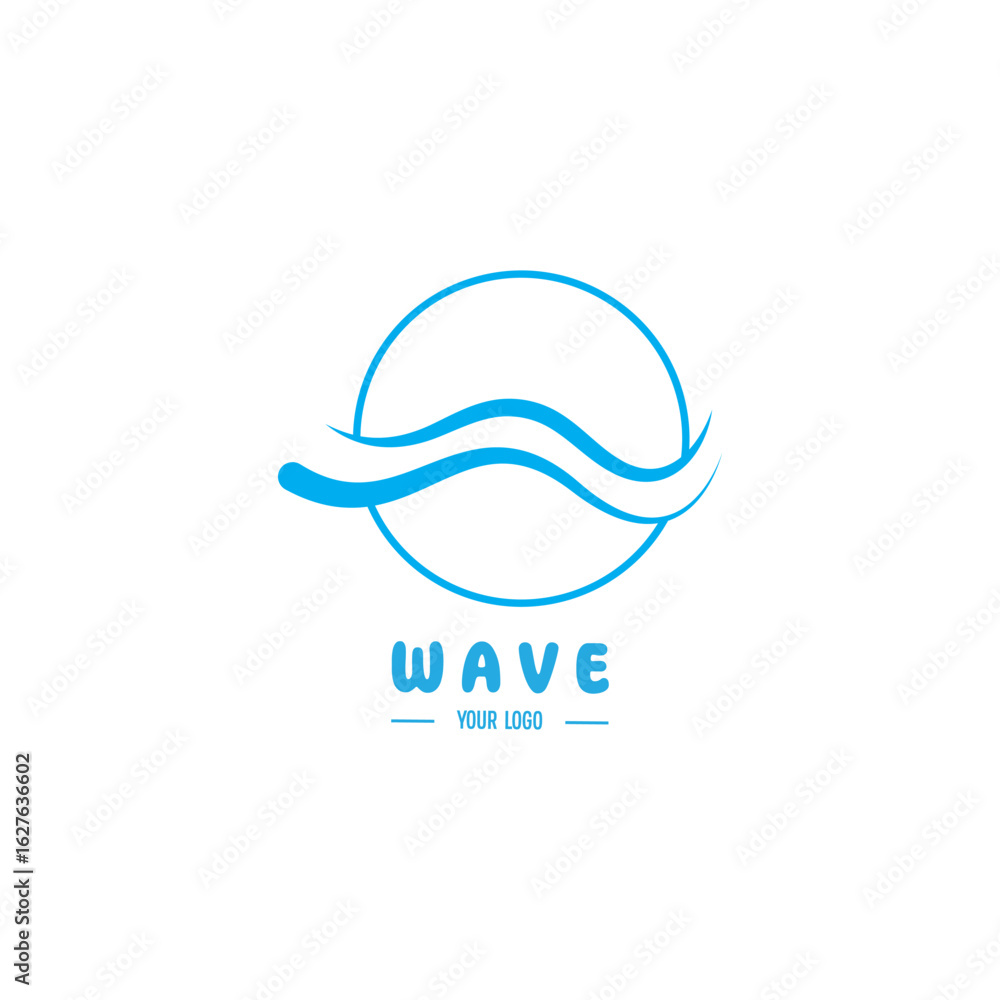 sea ocean wave line logo simple monoline style vector icon symbol illustration sea ocean wave line logo simple monoline style vector icon symbol illustration