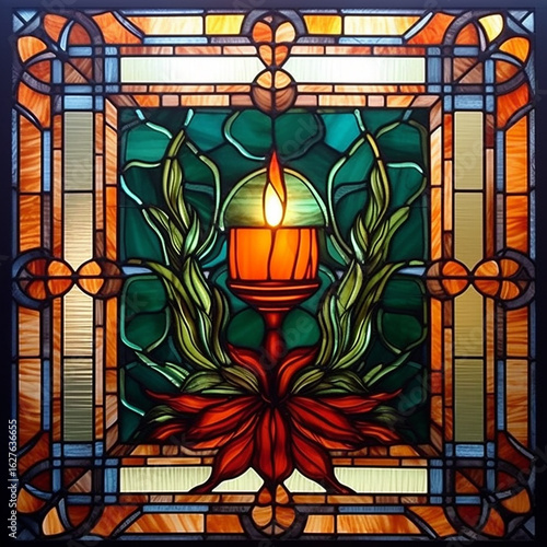 stained glass window in a church