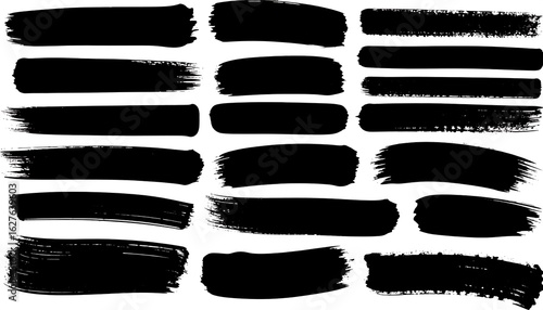 Collection of black paint strokes