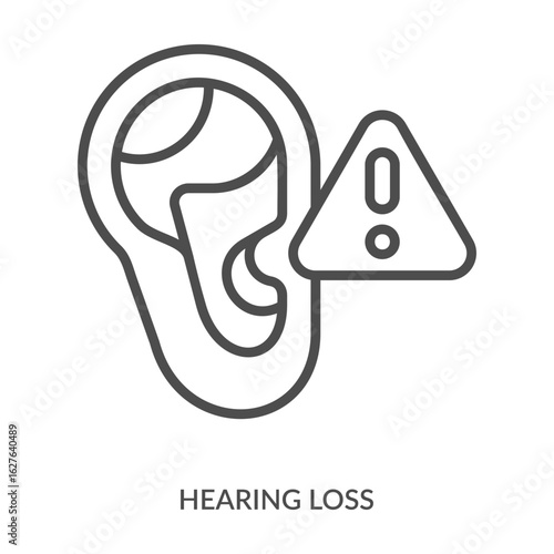 Hearing Loss Icon Line Style. Design Vector Illustration