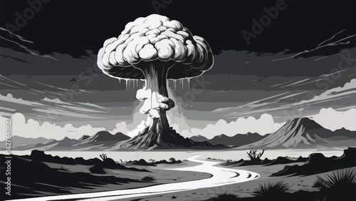 Anti Nuclear Test Concept Vector Illustration use on t-shirt design, poster, banner, website, print for International Day Against Nuclear Tests