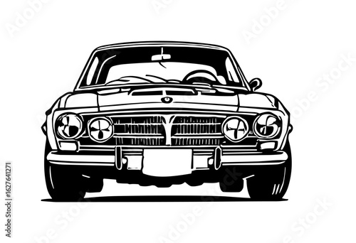 retro car isolated on white