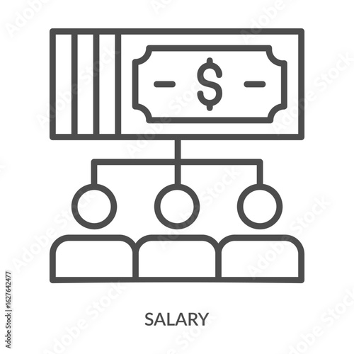 Salary Icon Line Style. Design Vector Illustration