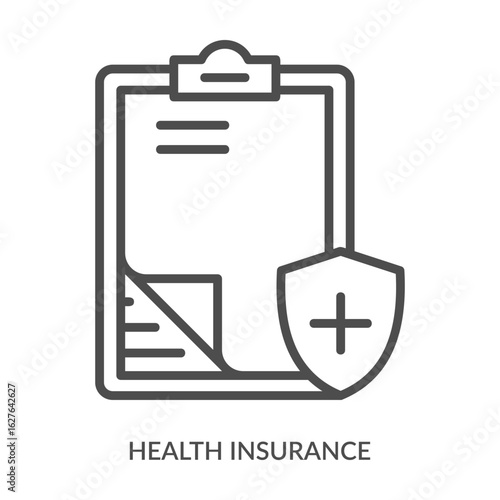 Health Insurance Icon Line Style. Design Vector Illustration
