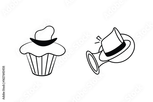Cupcake and trumpet dessert sweet