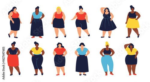 Diverse group of women celebrating body positivity and individuality in modern fashion
