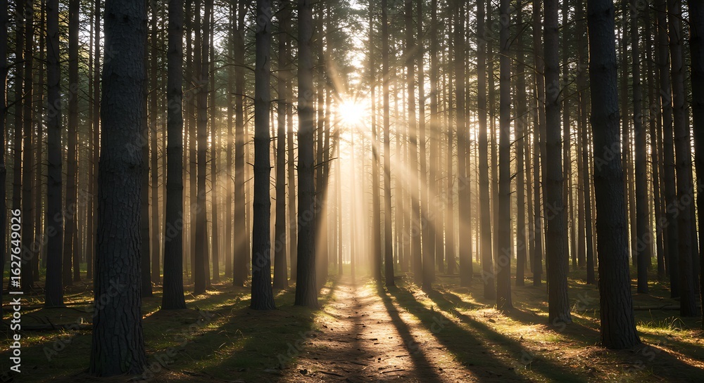 Fototapeta premium Forest Sunlight Trees Nature Landscape