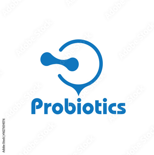 Probiotics text background. Micro probiotic microorganism	