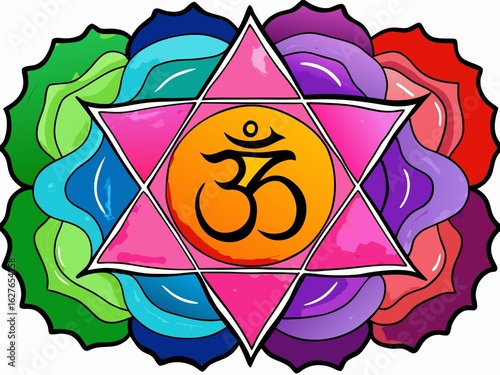 Om Symbol: The Divine Mantra in a Colorful Mandala Design