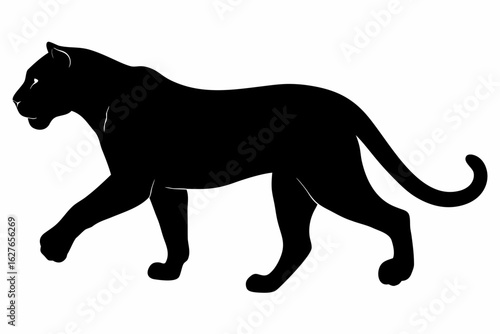 Walking Panther Silhouette Vector