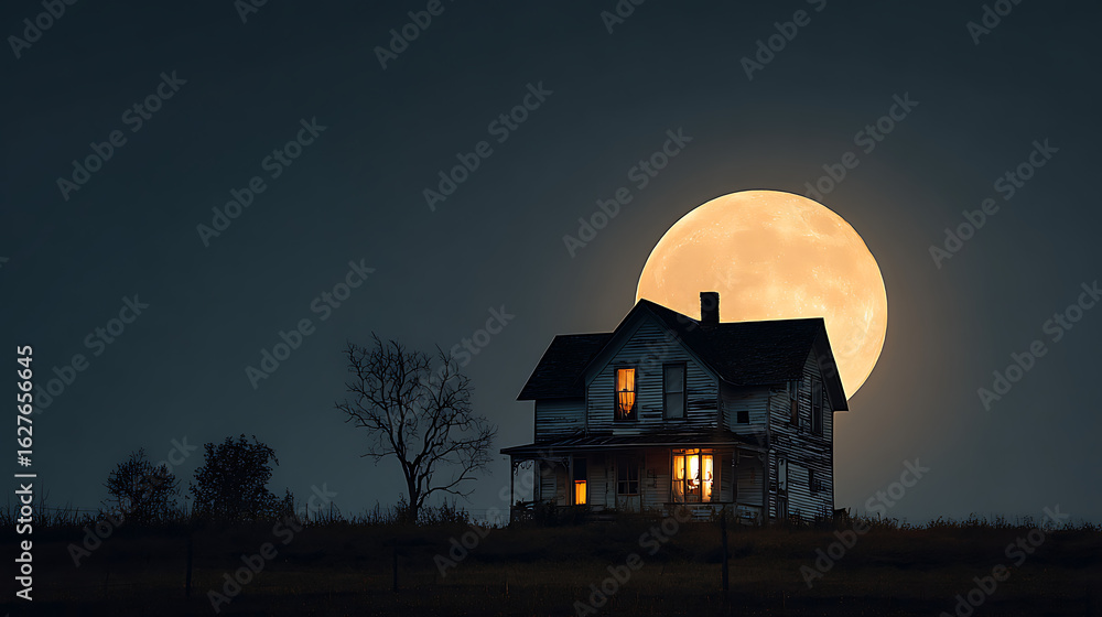 Obraz premium haunted house on a hill