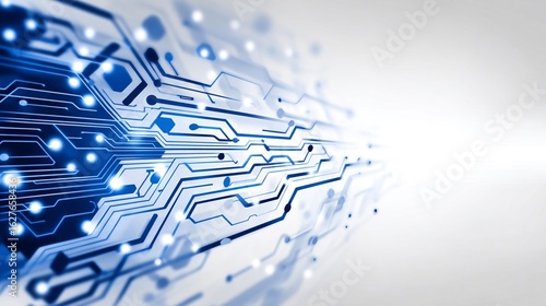 Abstrakte Darstellung moderner Schaltkreise auf weißem Hintergrund