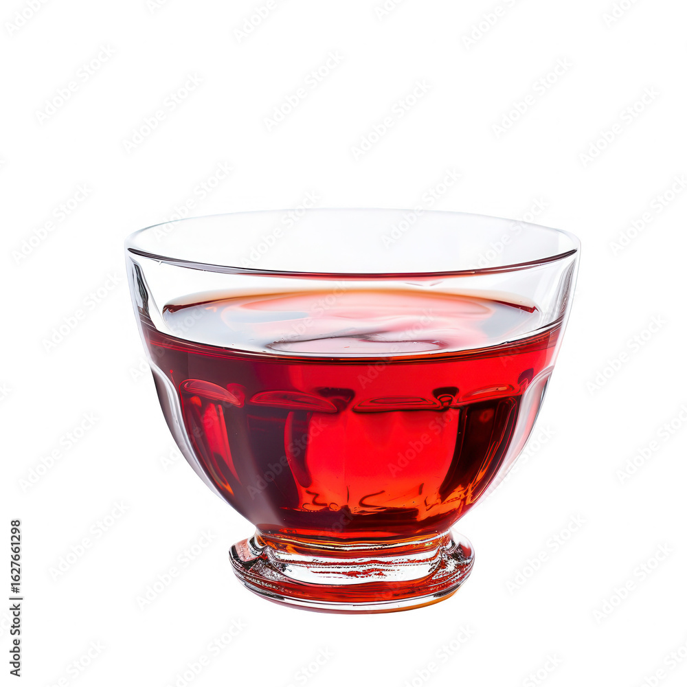Red liquid in a glass bowl Red liquid in a glass bowl