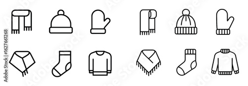 Knitting Icons Grid