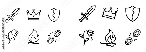 Defeated Icon Set