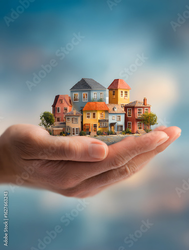 Real estate, property, selling and buying premises for business. Real estate concept. Neural network AI generated art