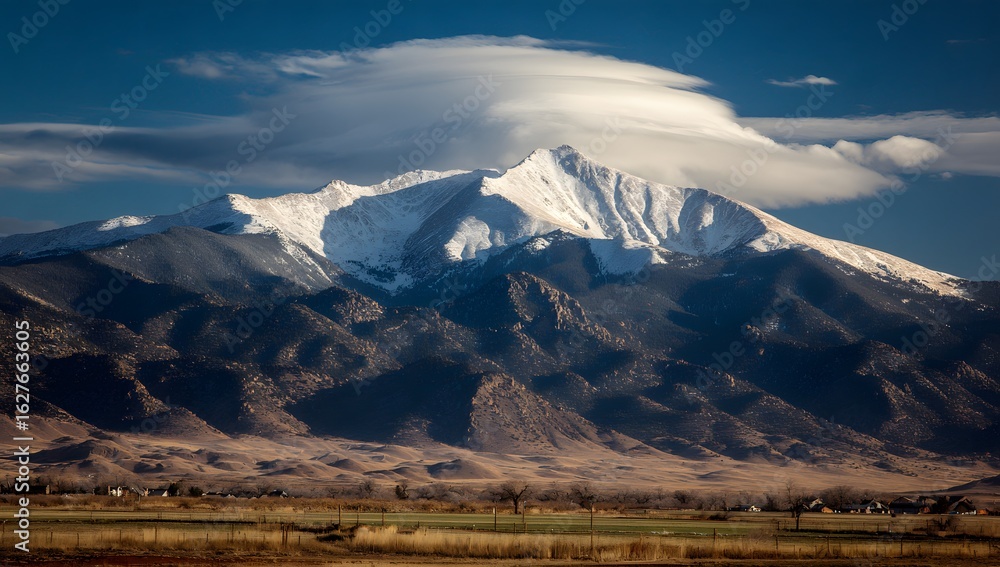 Fototapeta premium Scenic Mountain Range Under a Cloudy Sky