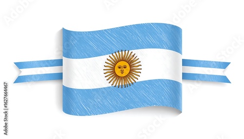 Waving Argentinian flag illustration