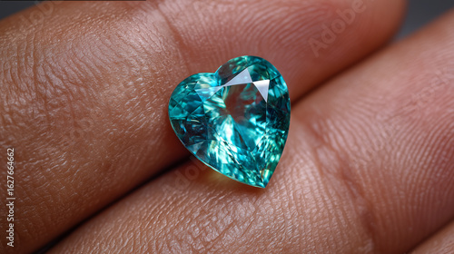 Paraiba tourmaline bluish green color : Gemstone. Ai generative.