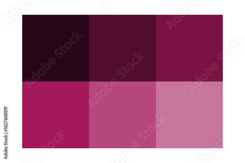 Purple color palette. Tonal shade squares. Gradient visual scheme. Vector illustration backdrop.