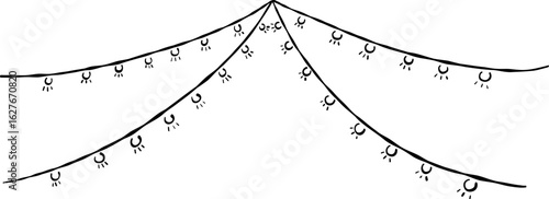 Hand Drawn Wedding Hanging Light Bulbs Illustration