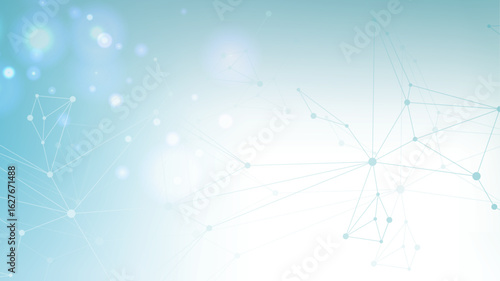 Global network connection website header or banner design. Abstract background with connecting dots and lines. Global business. Social network communication. Internet technology. Vector illustration