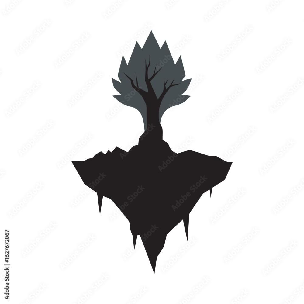 Naklejka premium Climate Capsule Frozen History Scene Silhouette
