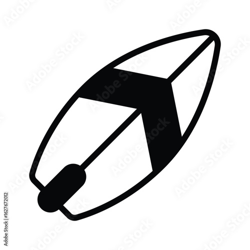 A premium glyph icon of active surfboard board