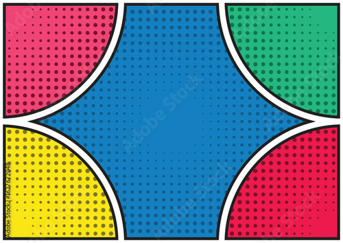 Colorful Halftone Comic Background with Pop Art Panels for  Posters, Thumbnail Youtube, Istagram, Tiktok, and many more social media platforms